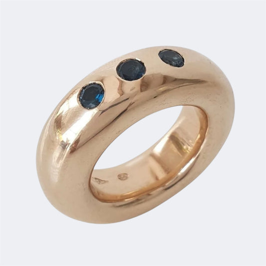 London Blue Topaz Bronze Ring 10mm