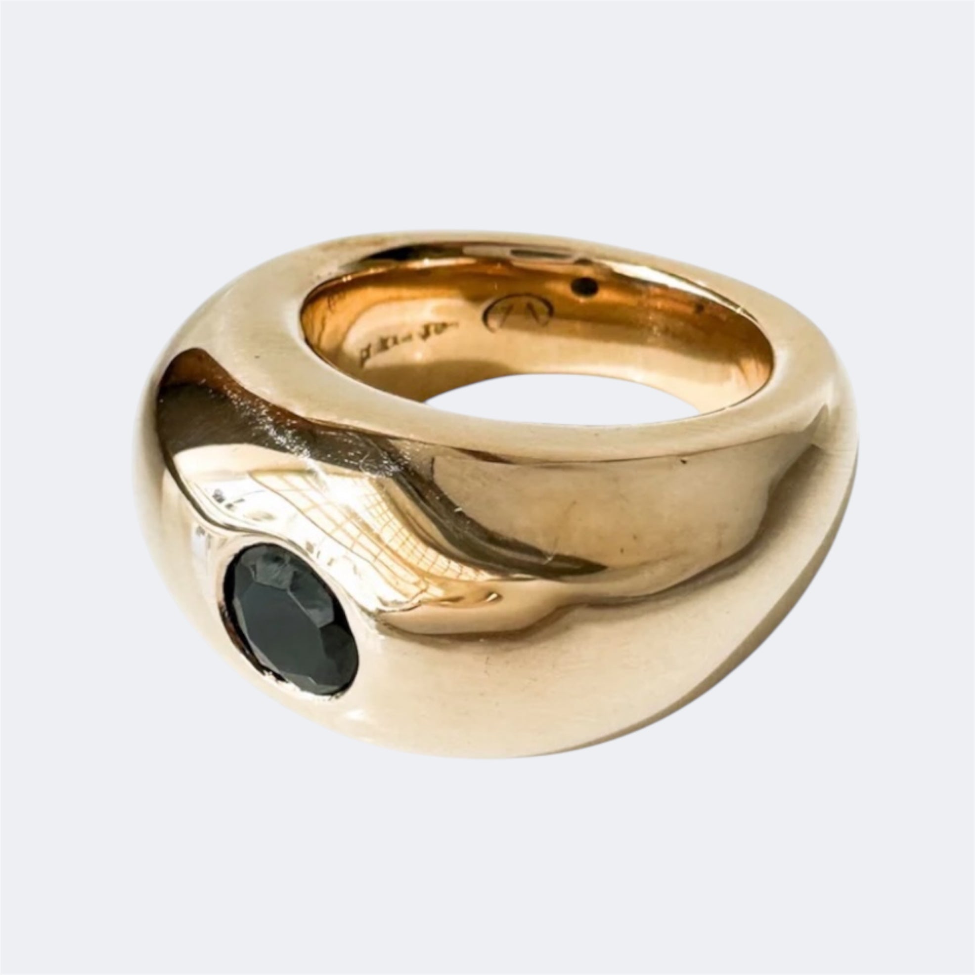 Black Onyx Tapered Solitaire Ring in Bronze