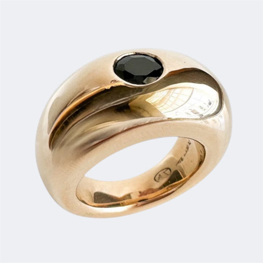 Bronze Tapered Ring With Black Onyx