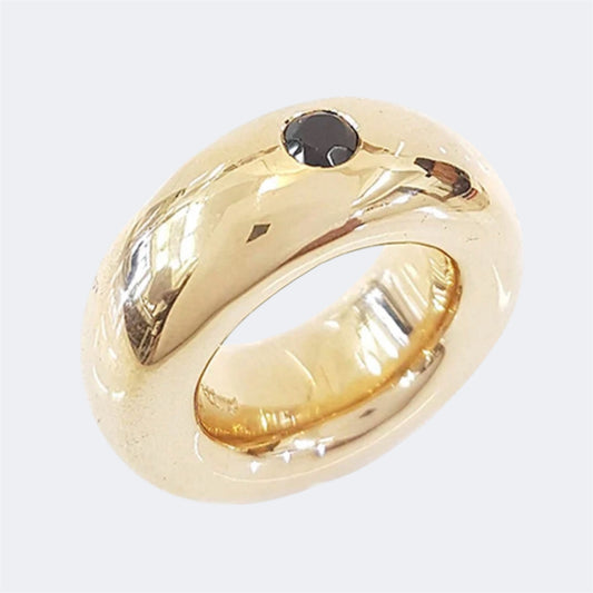 Black Spinel Bronze Ring 10mm