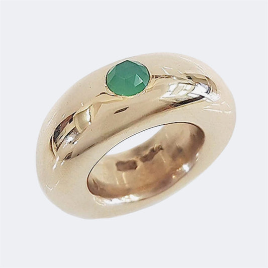 Chrysoprase Bronze Ring 10mm