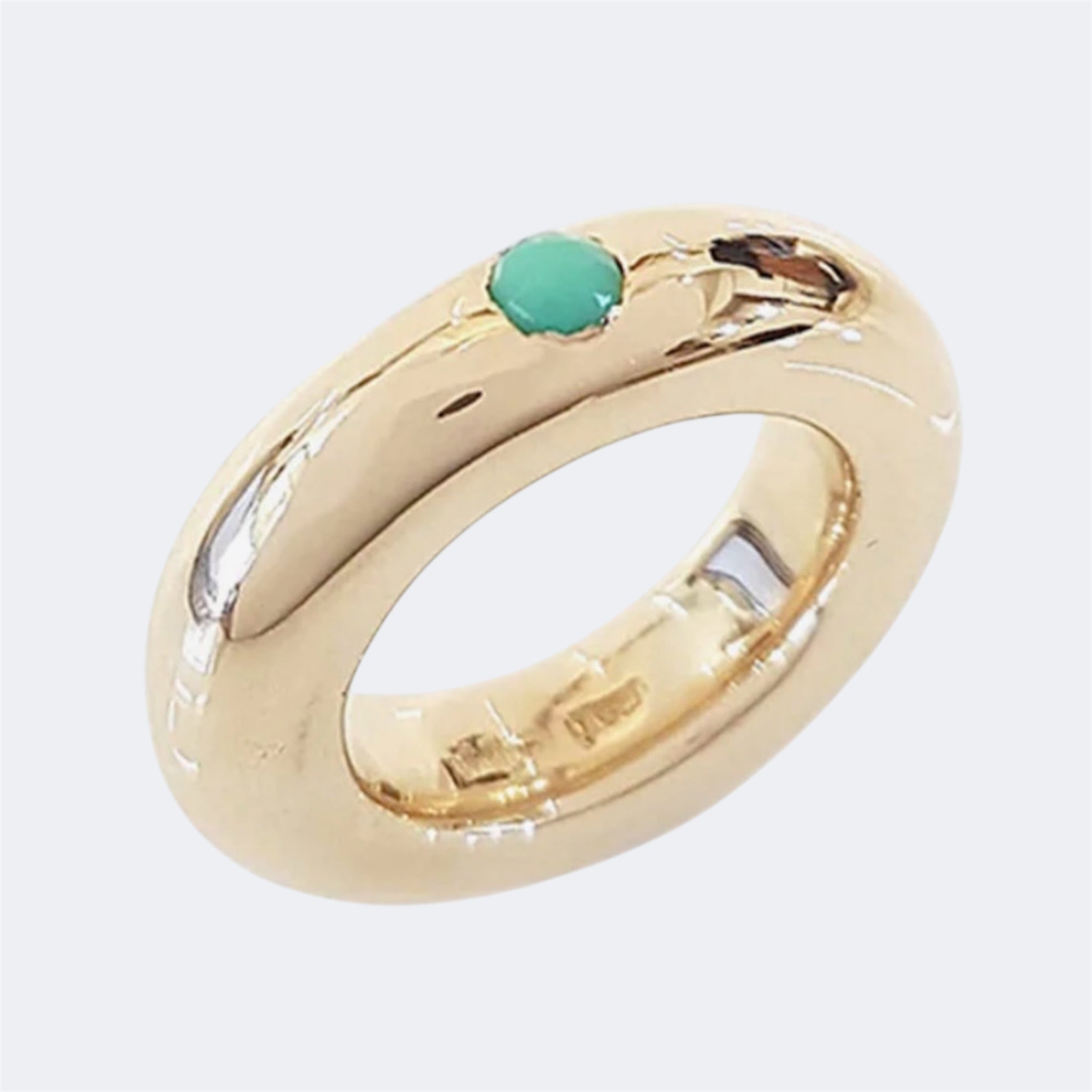 Chrysoprase Solitaire Ring in Bronze 6mm
