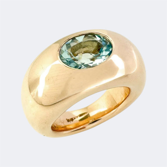 Bronze Tapered Rings With London Blue Topaz