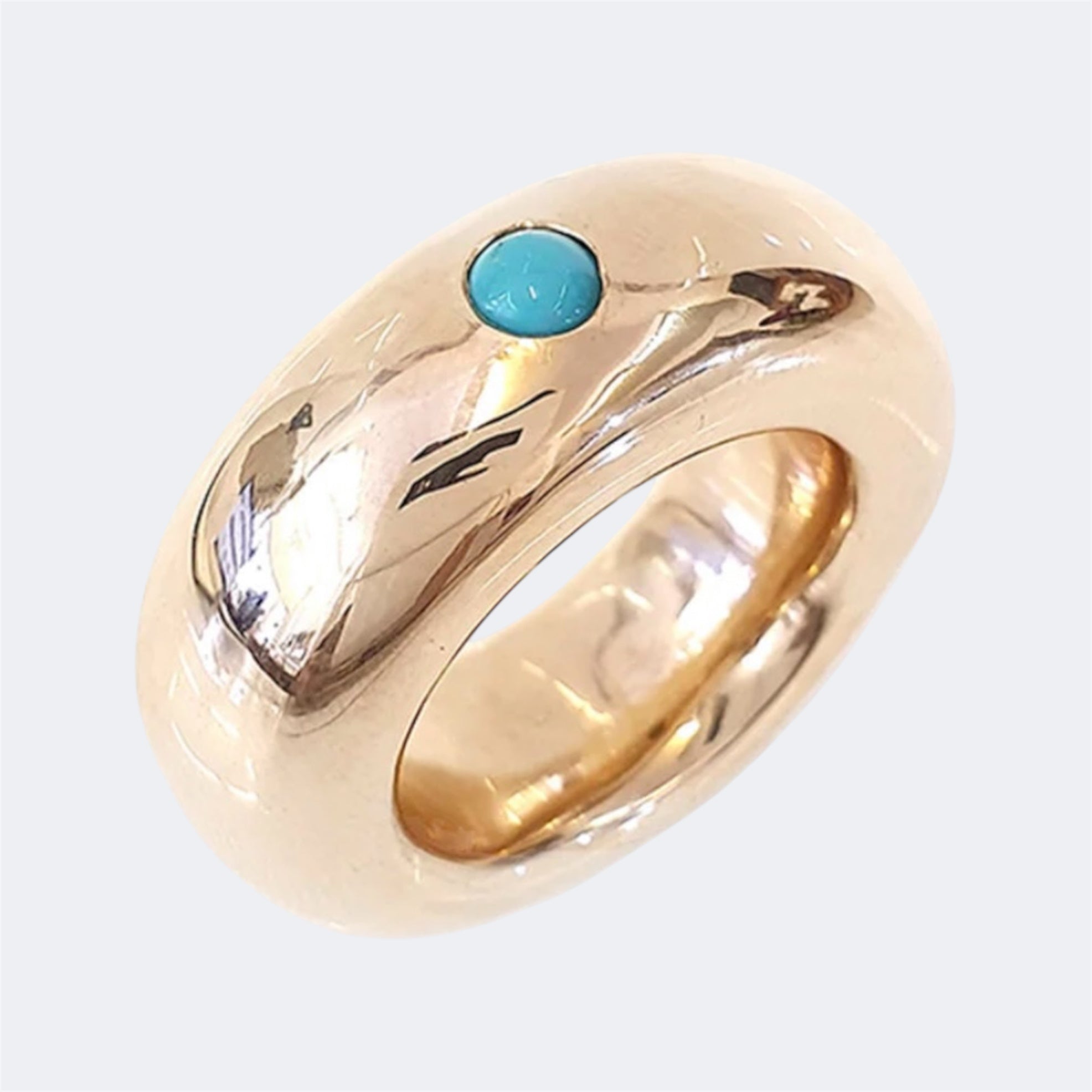 Turquoise Statement Solitaire Ring in Bronze 10mm