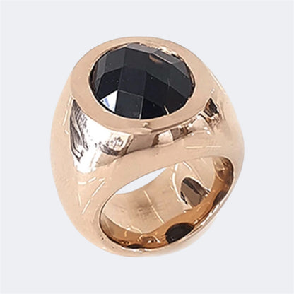 Black Onyx Bronze Pinky Ring