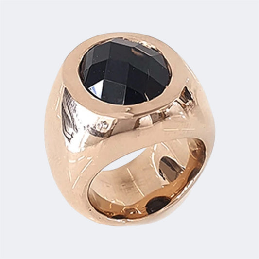 Black Onyx Bronze Pinky Ring
