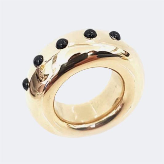 Onyx Half Eternity Bronze Ring 10mm
