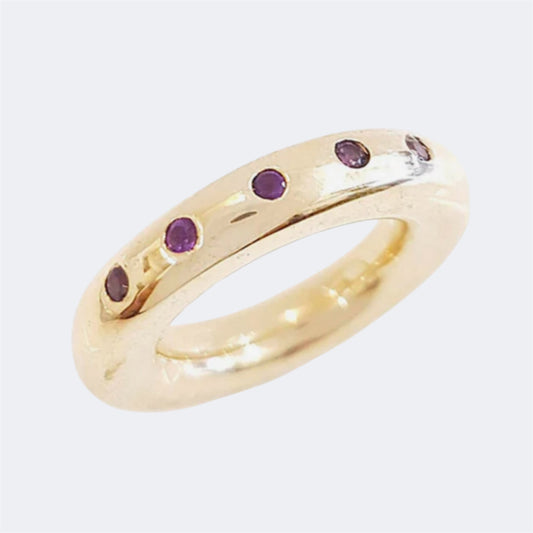 Amethyst Half Eternity Bronze Ring 6mm