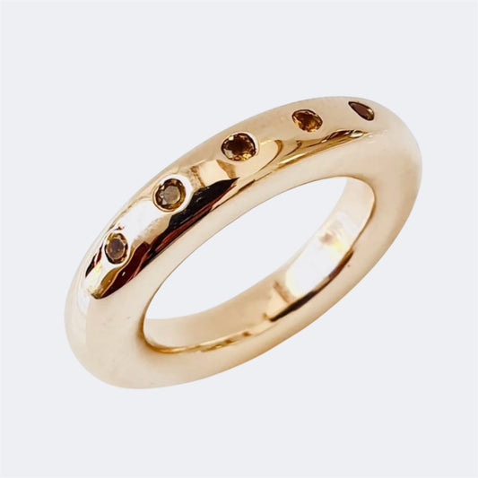Citrine Half Eternity Bronze Ring 6mm