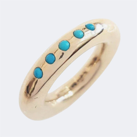 Turquoise Half Eternity Bronze Ring 6mm