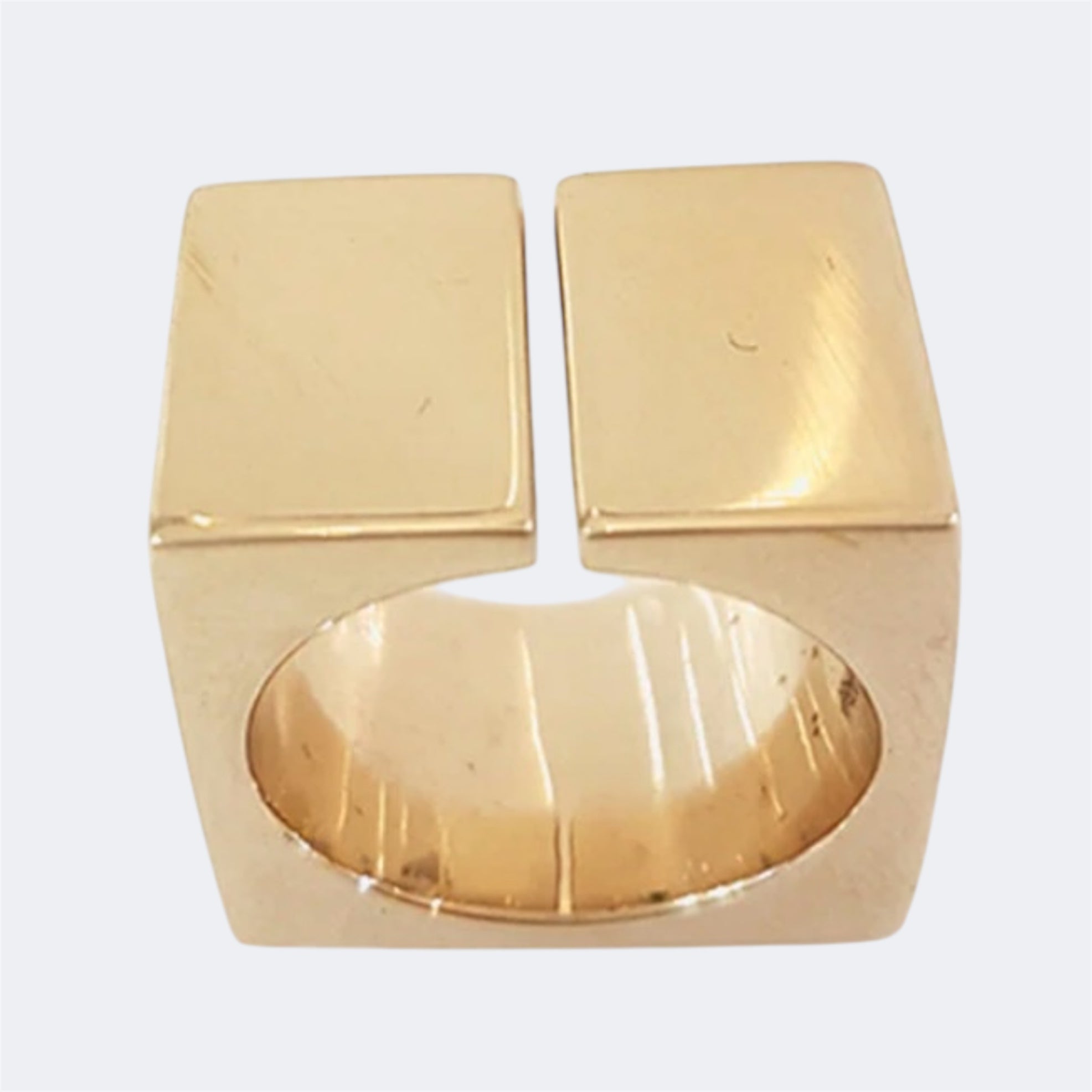 Square Split Shank Ring in Bronze