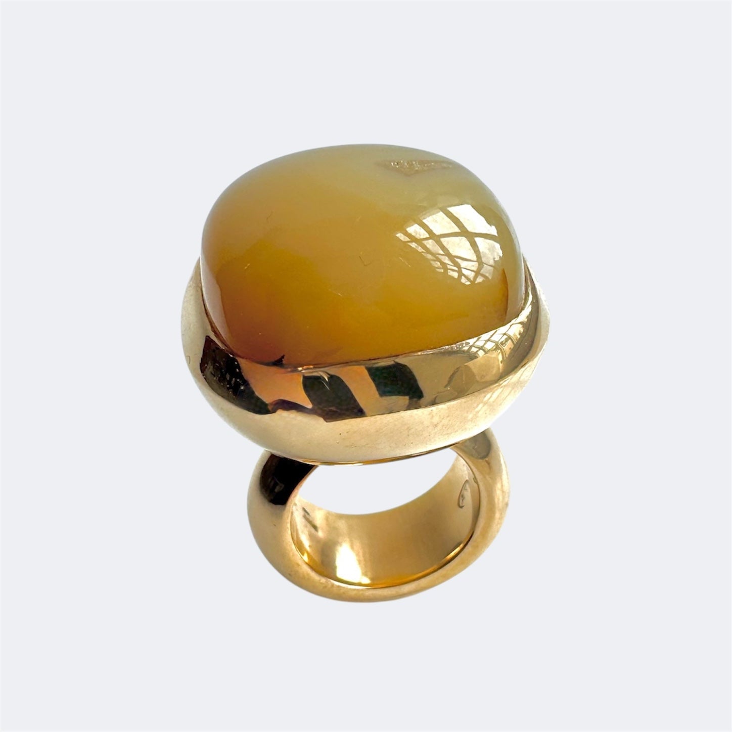 Honey Agate Square Cushion Cut Bronze Ring
