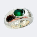 Green Onyx Statement Solitaire Ring in Sterling Silver
