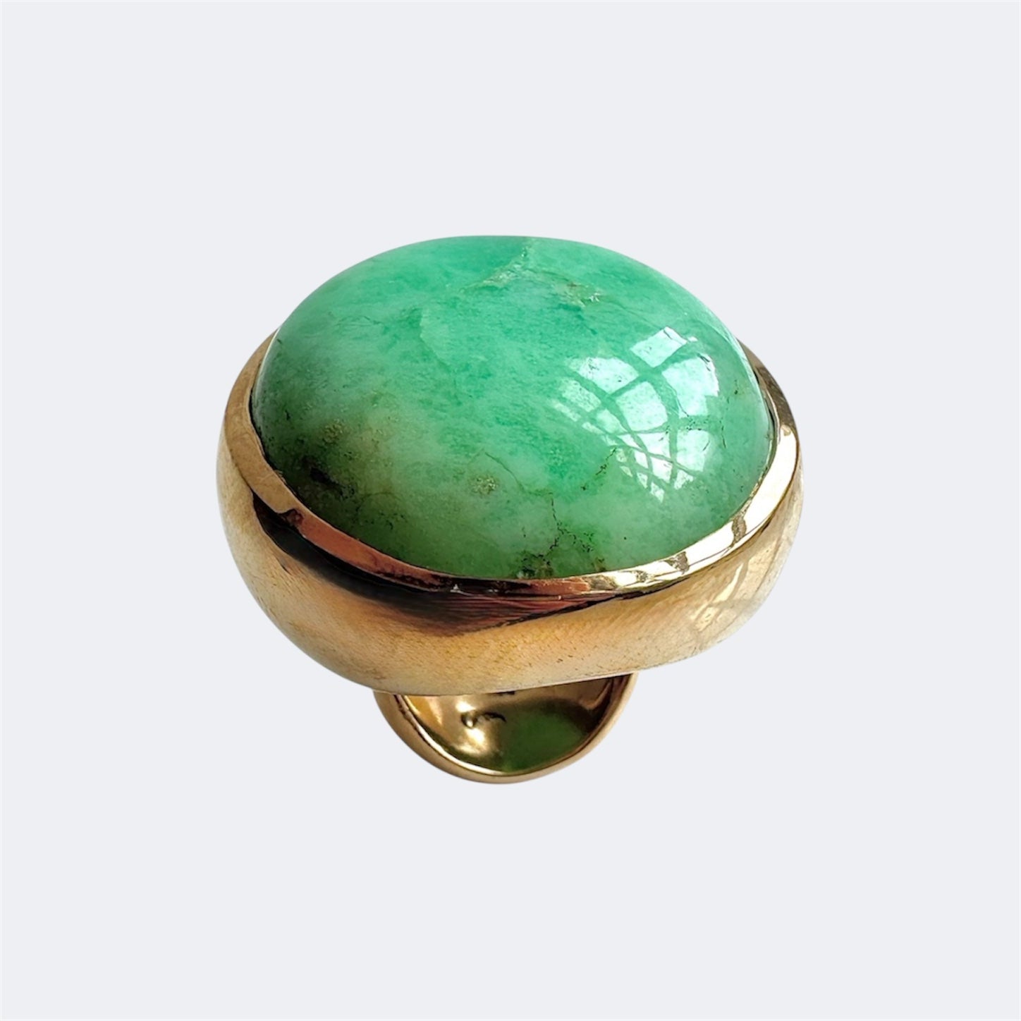 Chrysoprase Round Cut Bronze Ring