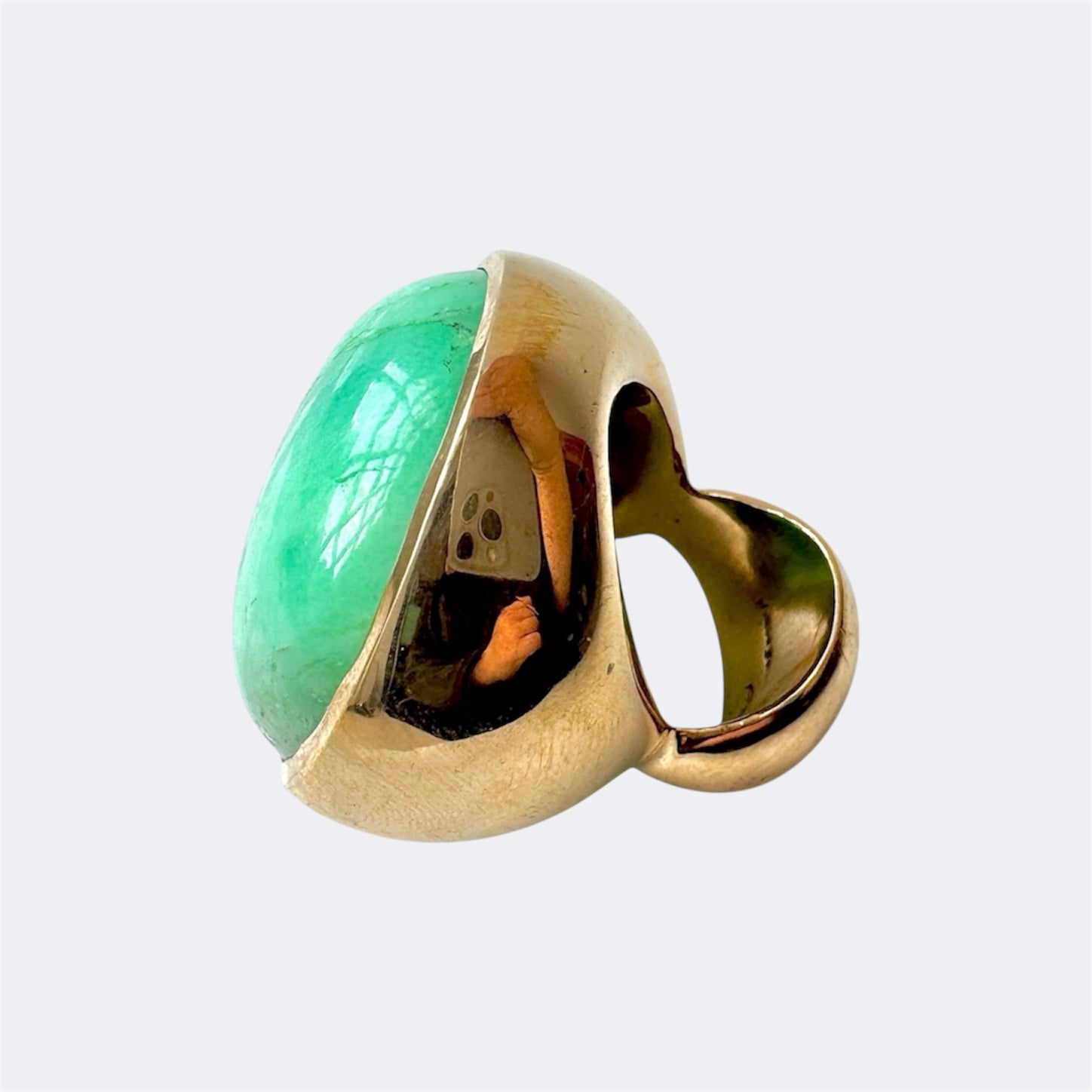 Chrysoprase Round Cut Bronze Ring