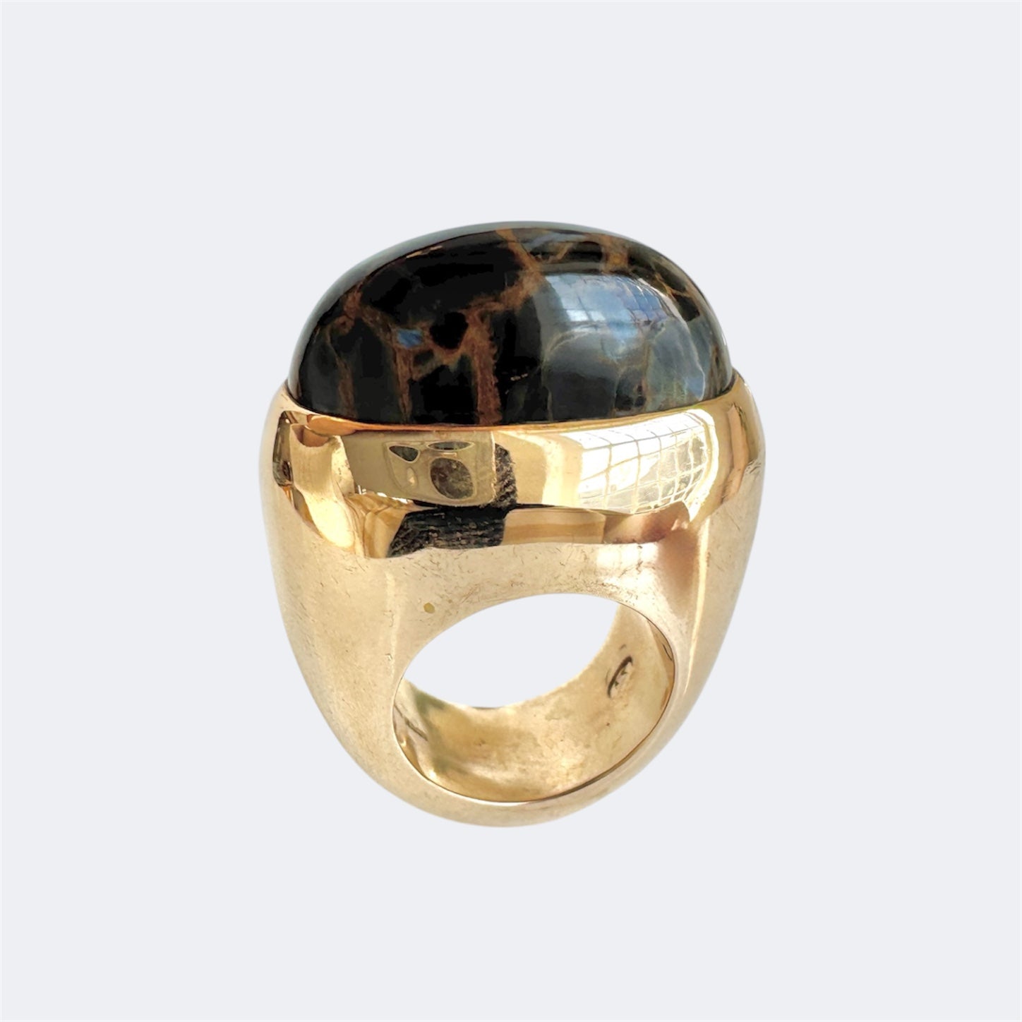 Blue Pietersite Bullet Cut Bronze Ring