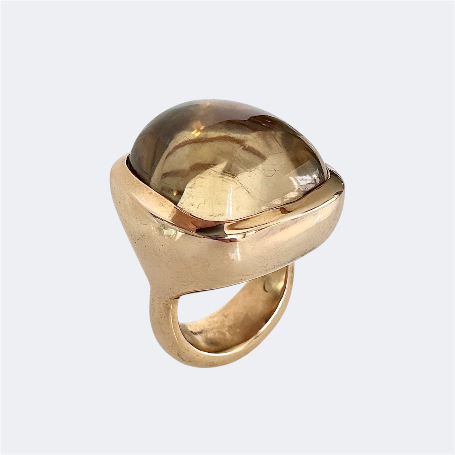 Citrine Rectangular Cushion Cut Bronze Ring