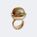 Honey Agate Square Cushion Cut Bronze Ring