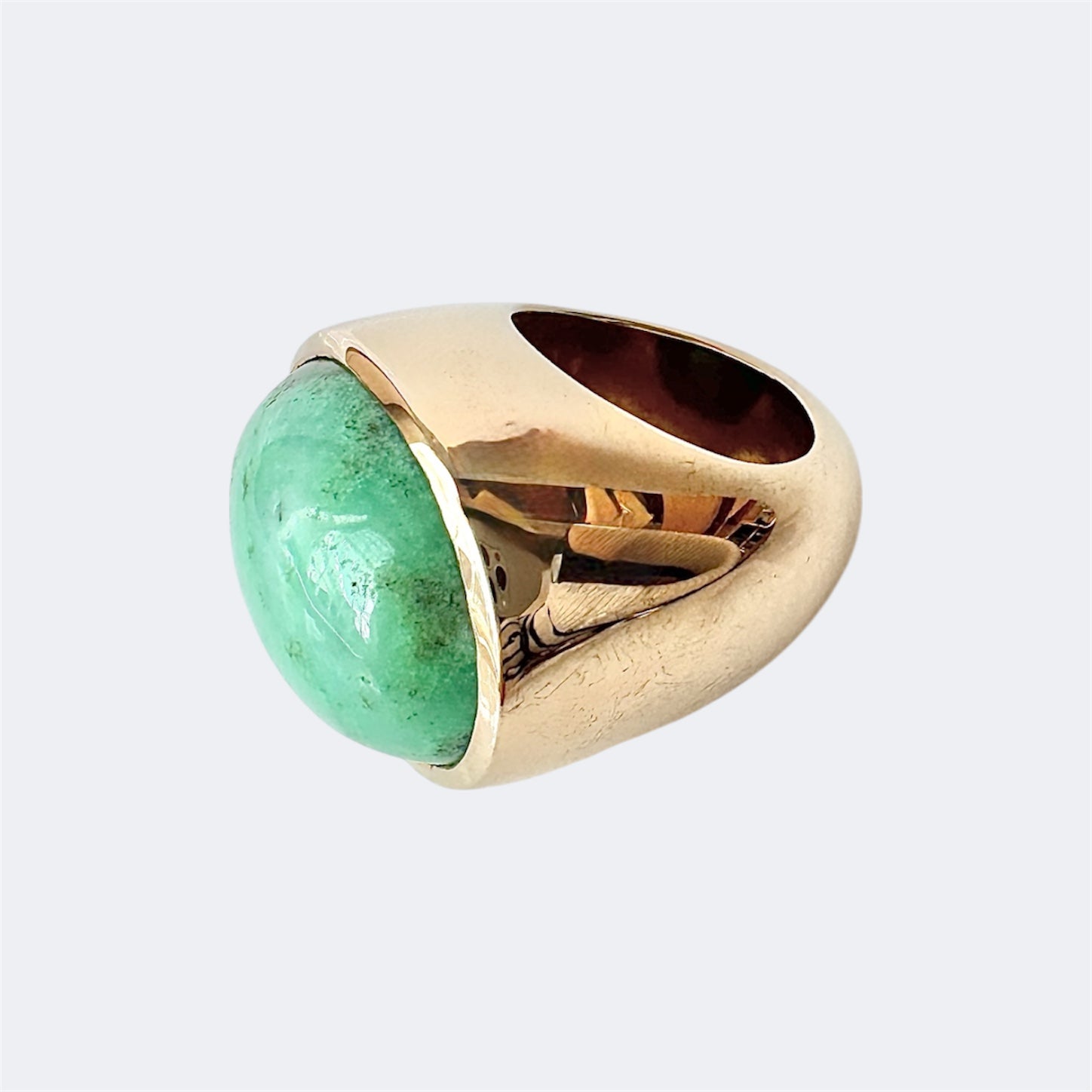 Chrysoprase Oval Cut Bronze Ring
