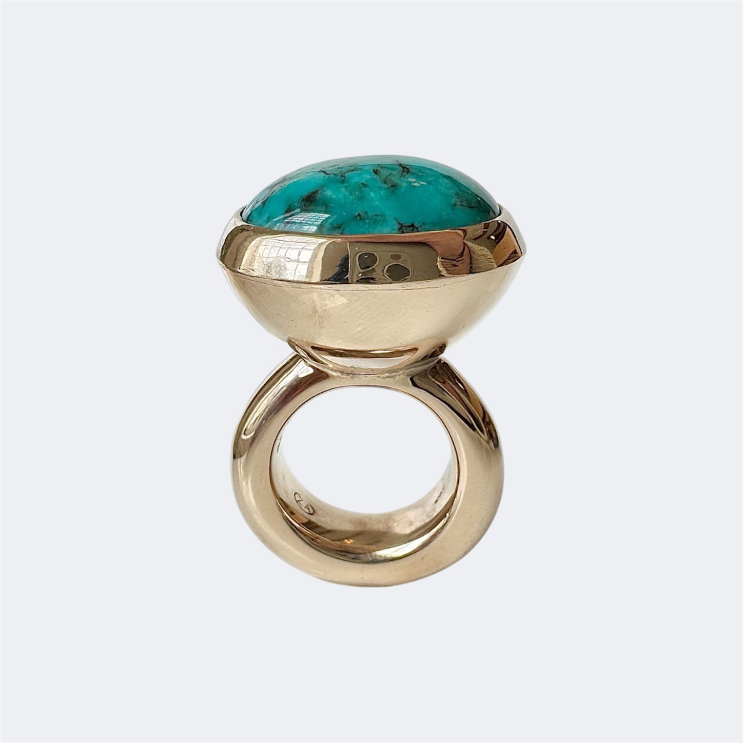 Turquoise Oval Cut Bronze Ring