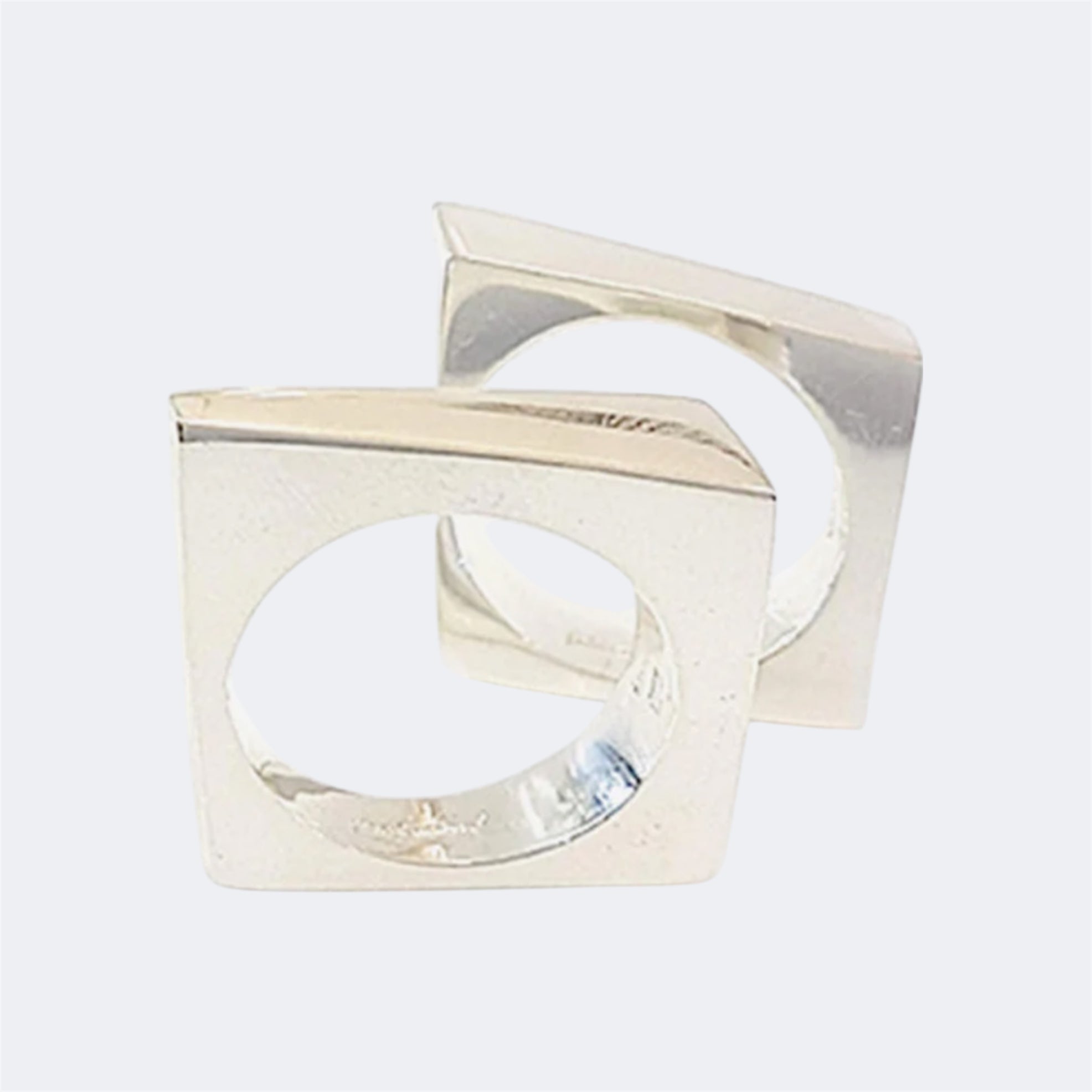 Angular Ring Set in Sterling Silver