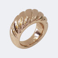 Tapered Half Scalloped Ring in Bronze