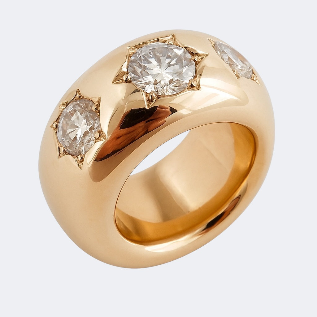 Cubic Zirconia Star Ring in Bronze 15mm