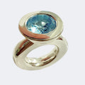 Sky Blue Topaz Princess Ring in Sterling Silver