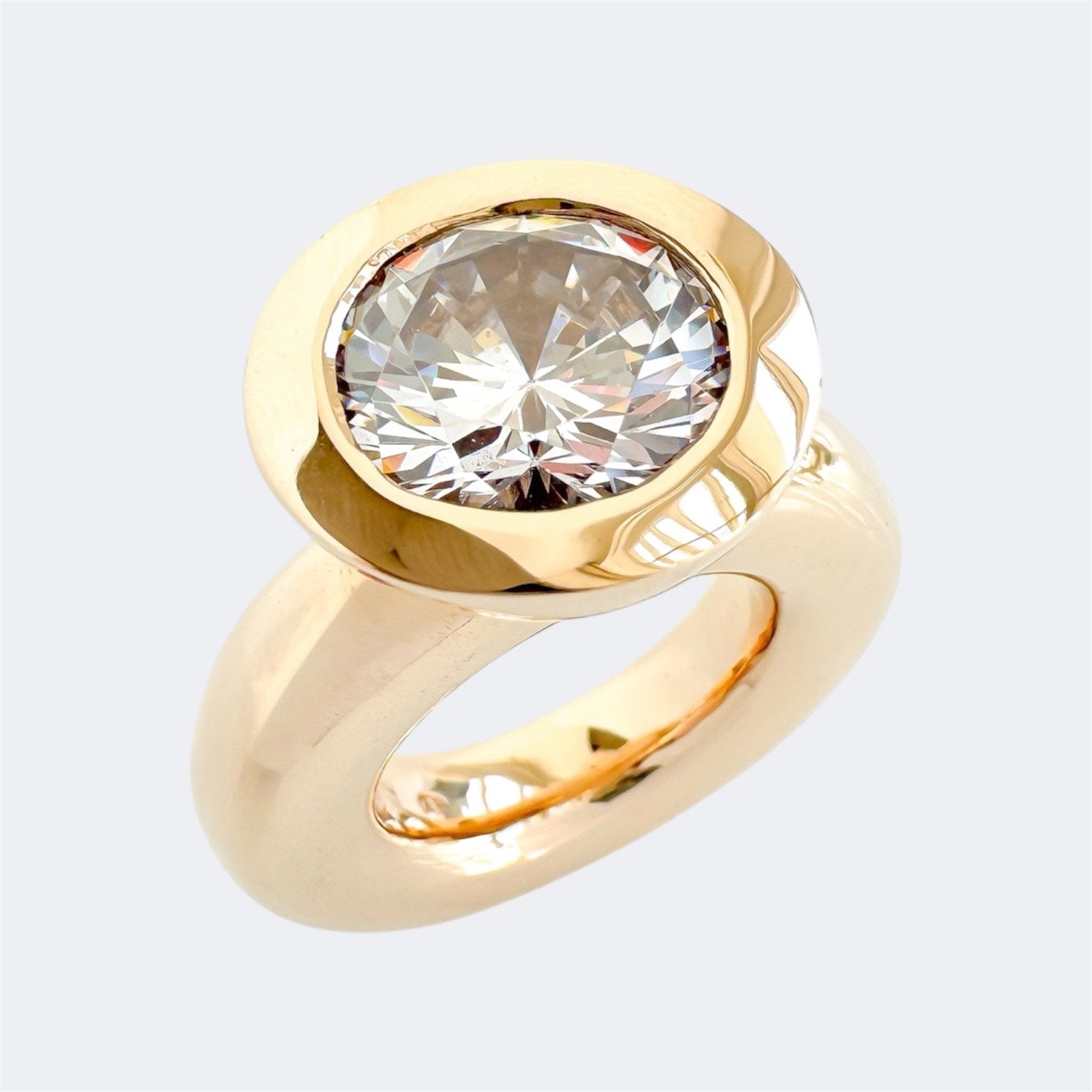 Moissanite Large Princess Ring in Bronze