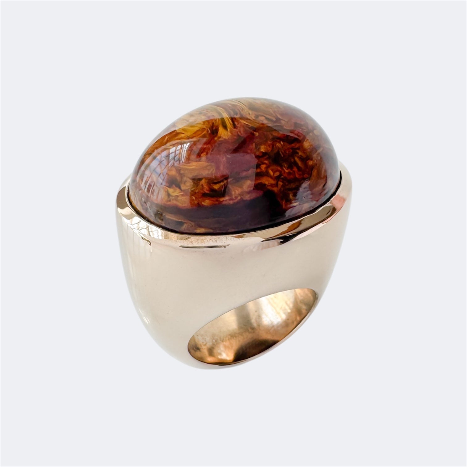 Pietersite Oval Ring in Bronze
