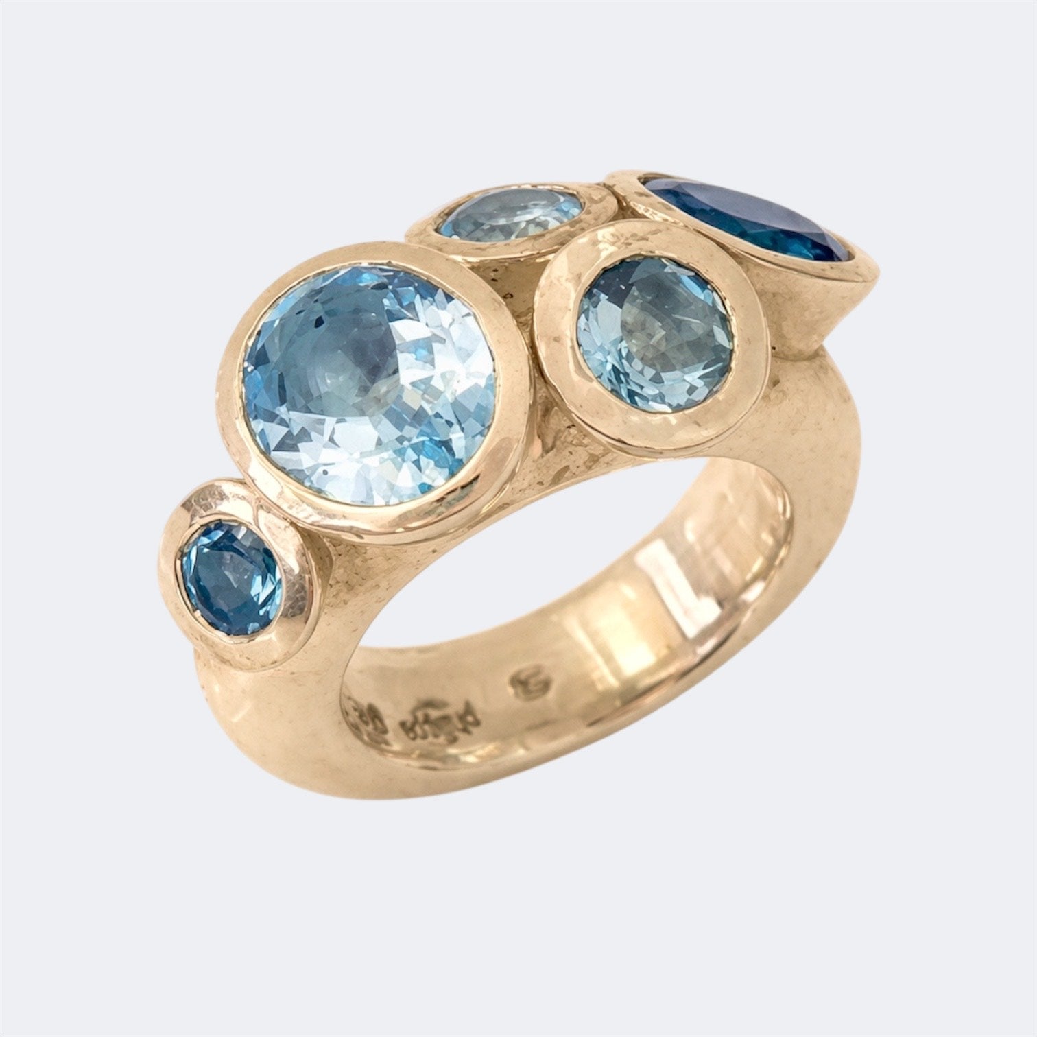 Sky Blue Topaz Octopus Ring in Bronze