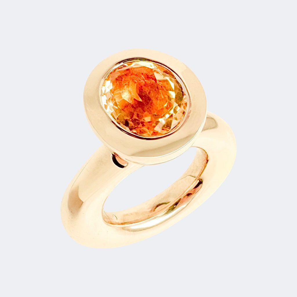 Citrine Oval Princess Ring in Bronze