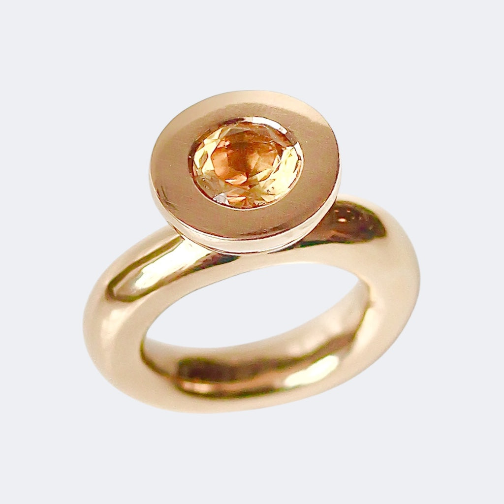Citrine Small Princess Ring in Bronze