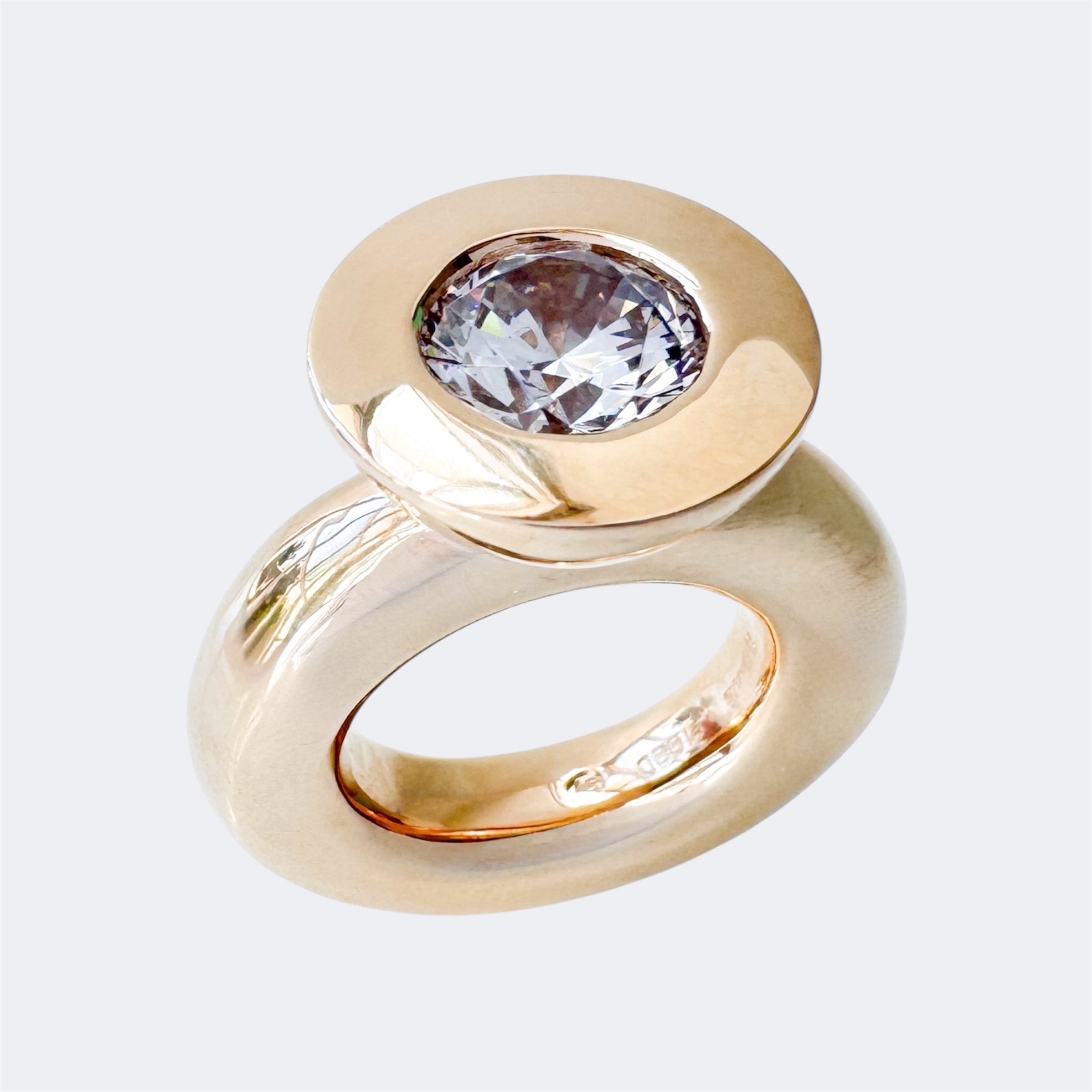 Cubic Zirconia Princess Ring in Bronze