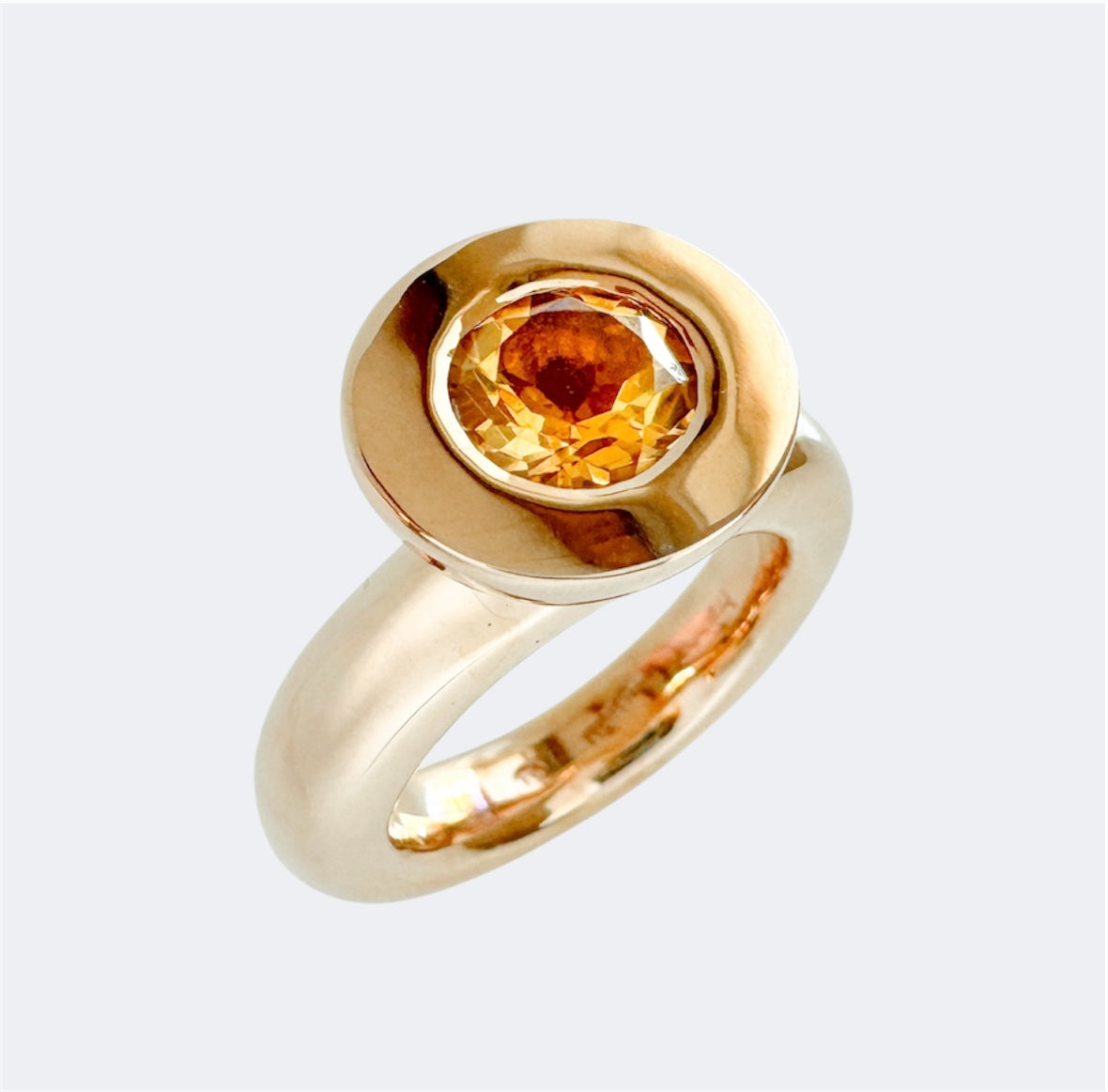 Citrine Small Princess Ring in Bronze