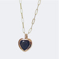 Small Bronze Heart Pendant with Black Onyx