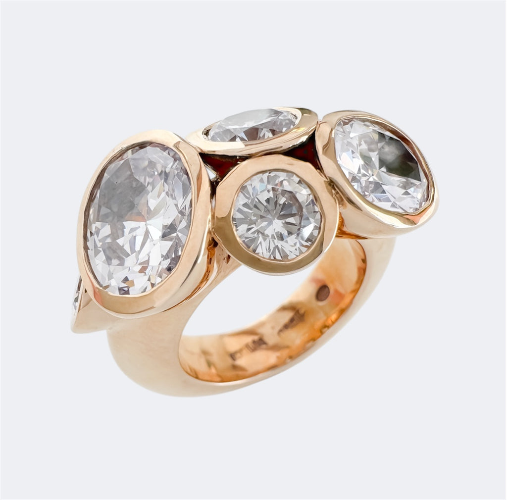 Cubic Zirconia Octopus Ring in Bronze