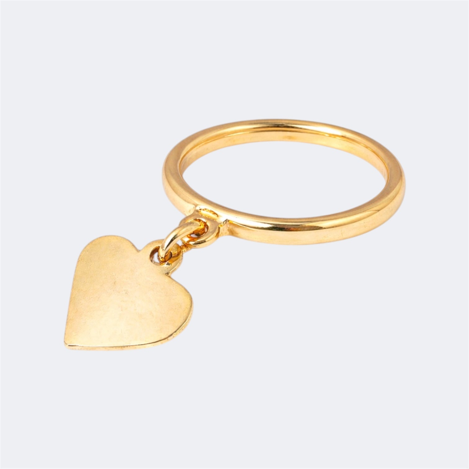 3mm Heart Charm Ring in Bronze