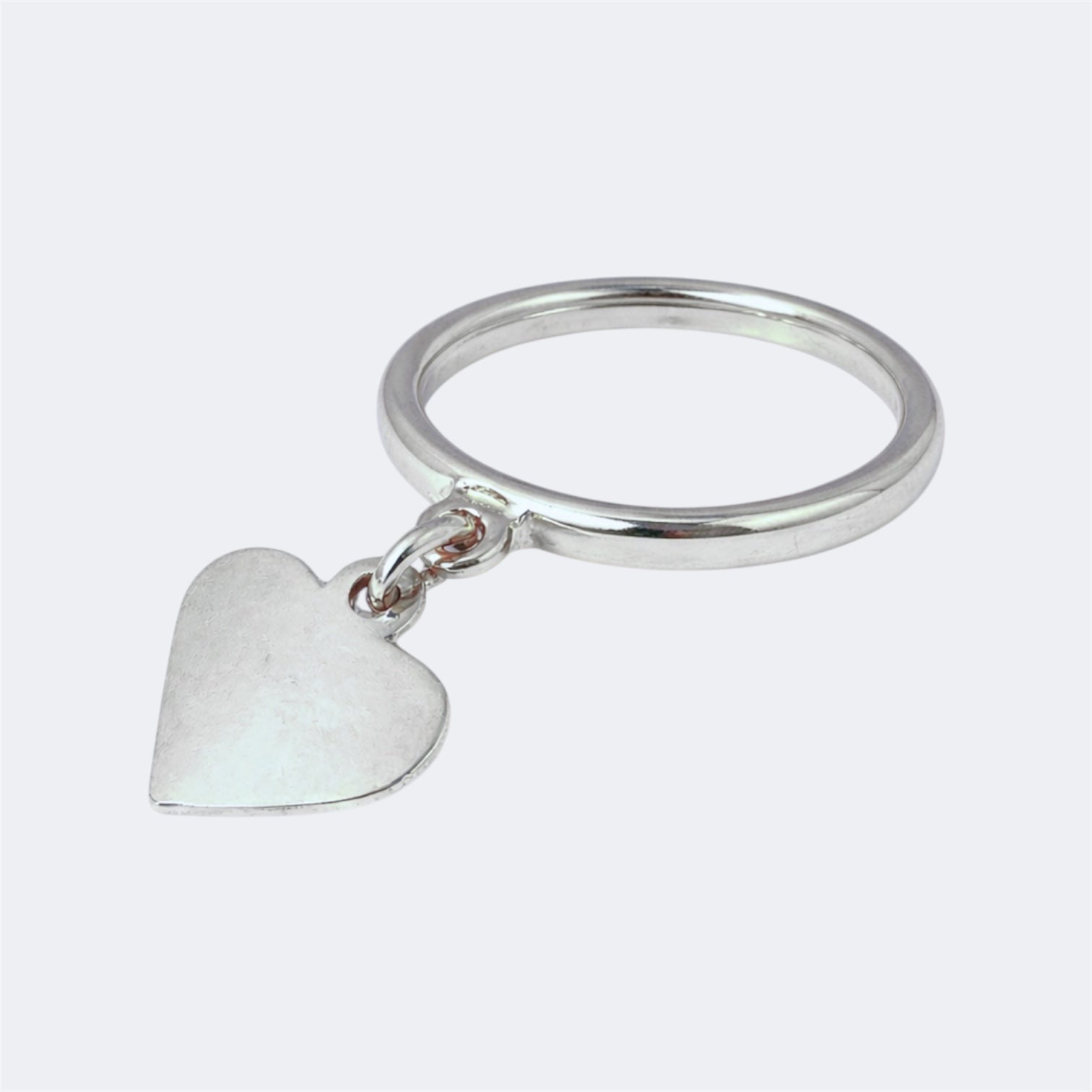 3mm Heart Charm Ring in Sterling Silver