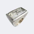 Clear Quartz and Pyrite Ring in Sterling Silver