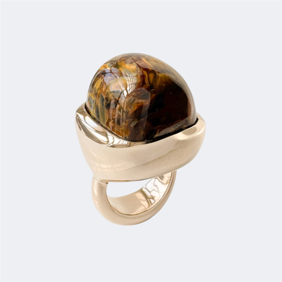 Rectangular Cushion Cut Pietersite Bronze Ring