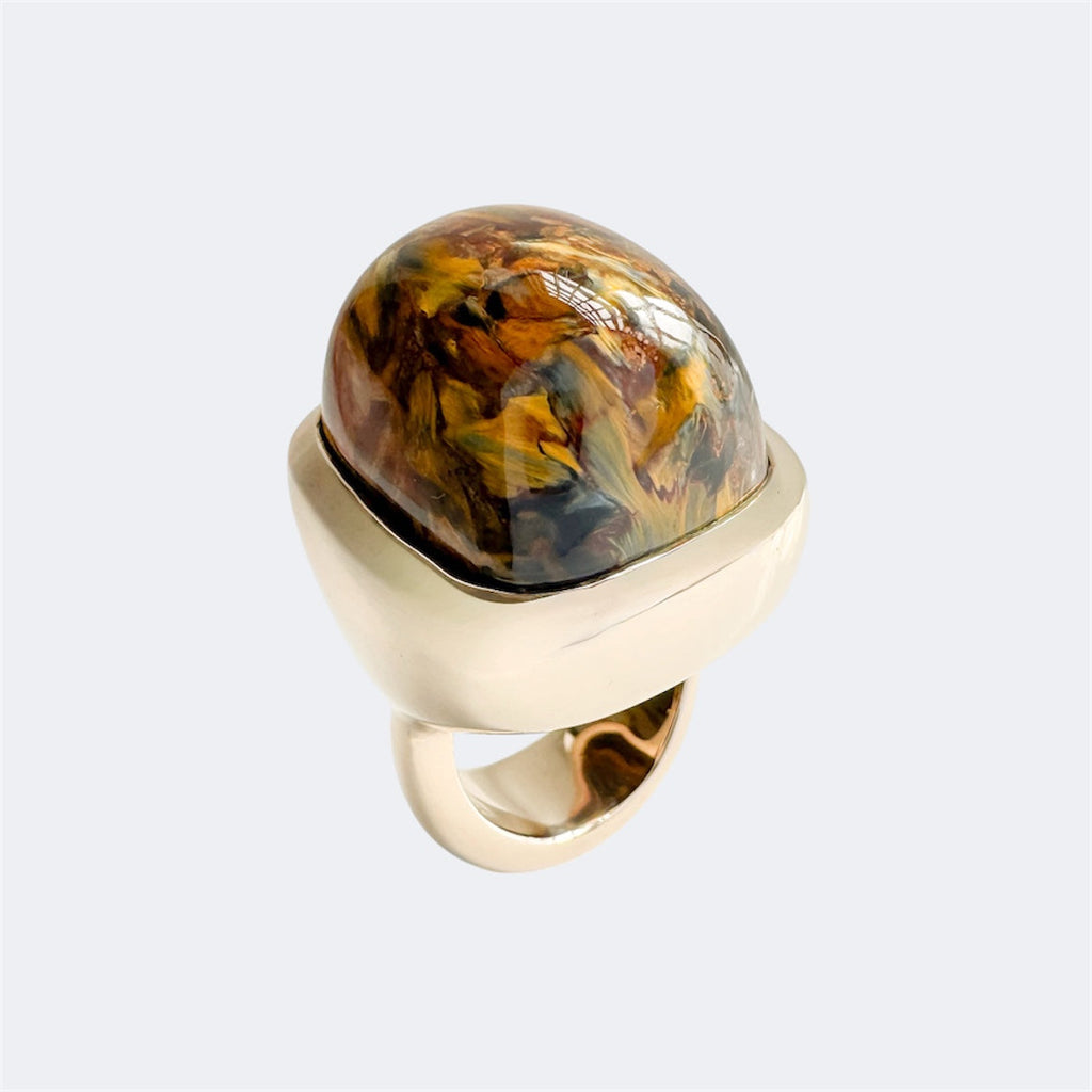 Rectangular Cushion Cut Pietersite Bronze Ring