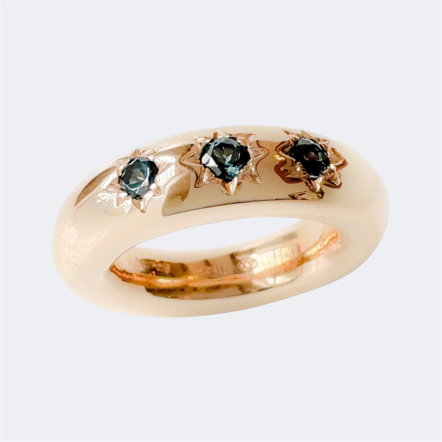 London Blue Topaz Star Ring in Bronze 7mm