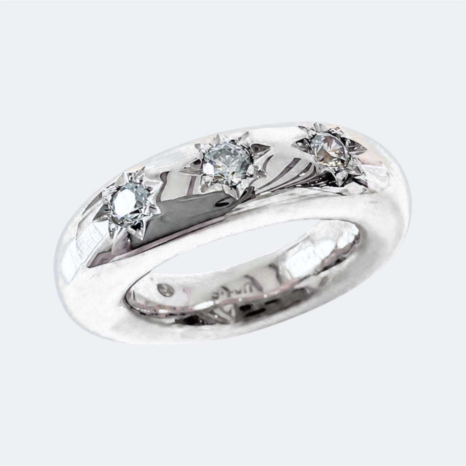 Cubic Zirconia Star Ring in Sterling Silver 7mm