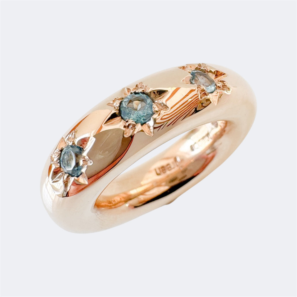 Sky Blue Topaz Star Ring in Bronze 7mm