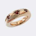 Garnet Star Ring in Bronze 7mm