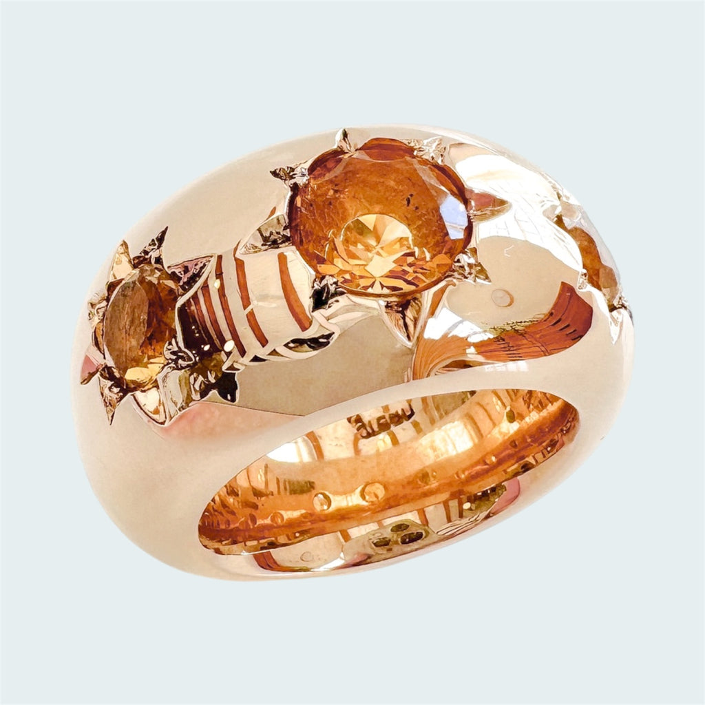 Citrine Star Ring in Bronze 15mm