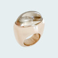 Clear Quartz Bullet Cut Bronze Ring