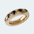 Black Spinel 5 Stone Star Ring in Bronze 7mm