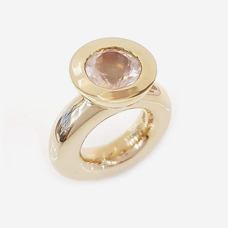 Rose Quartz Princess Ring in Bronze